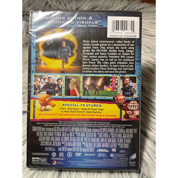 Pixels Adam Sandler Movie PG13 New in package DVD - Picture 2 of 3
